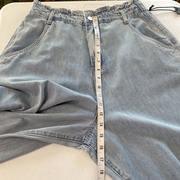 Blank NYC Stand Strong High Rise Paperbag Wide Leg Jean Elastic Waist Cotton - Picture 13 of 16